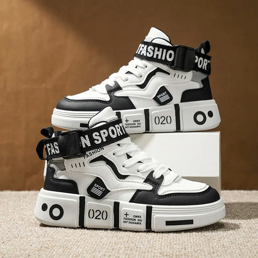 Children High Top Shoes Boys Sneaker Daily Walking Luxury Design Printed 6 To 12 Years Youth Boys Sports Shoes