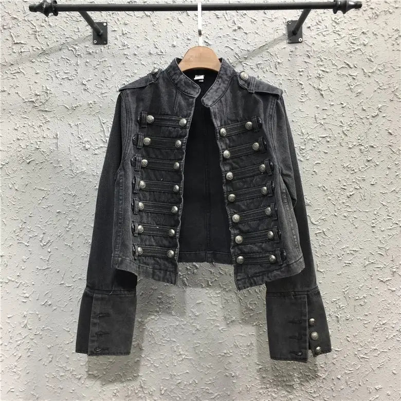 Women's Short Jacket Spring and Autumn New Jacket Top Skinny Stand-up Collar Long-sleeved Denim Fashion Comfort Winter Clothes