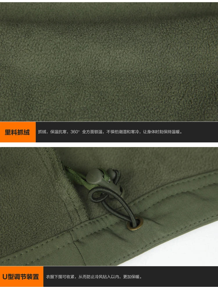 Fleece Autumn Military Men Jacket Waterproof Suit Fishing Warm Hiking Men Tracksuits Set for Men Jackets Suits Thermal Winter