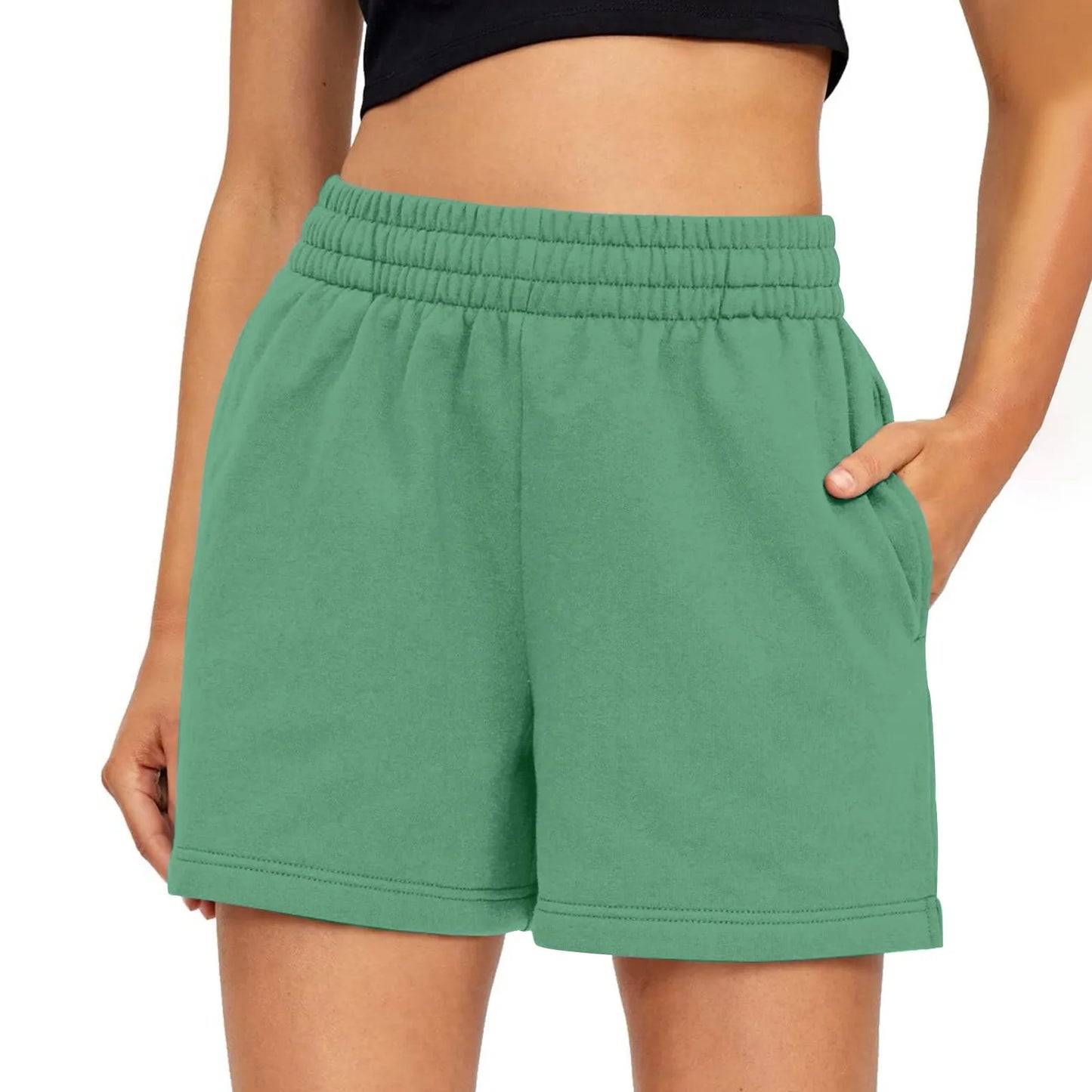 Women's Shorts Casual Summer Comfy Elastic High Waist Running Shorts With Pockets pantalones de mujer 바지 2024 한국인 후기 많은 옷