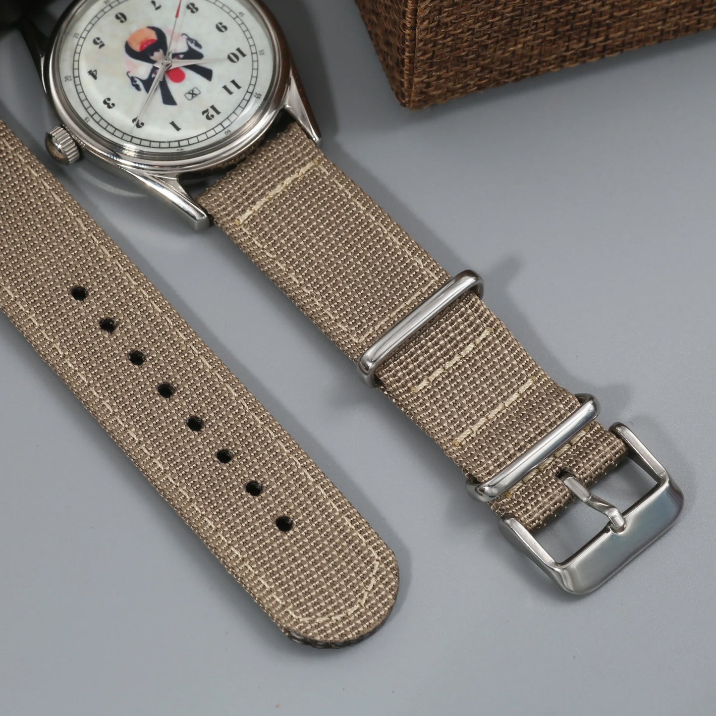 Chinese Traditional Sichuan Opera Watch 38MM Men's Mechanical Timepiece Enamel Dial Shanghai 7120 Manual Movement Gift for Men