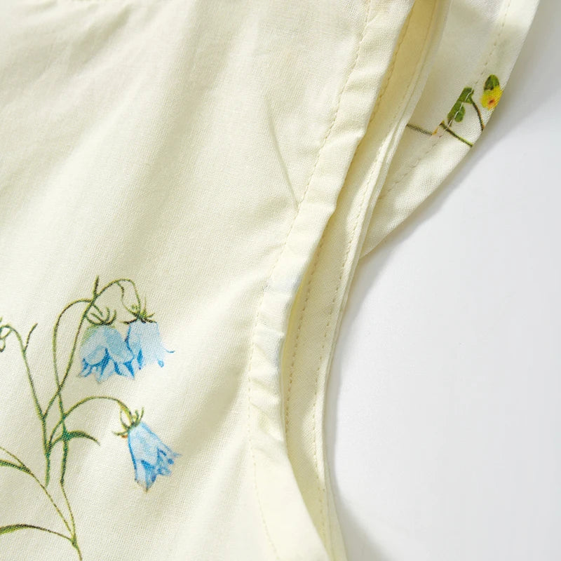 Little Maven 2024 New Kids Clothes Summer Dress Baby Girls Clothes Cartoon Flowers Dresses Children's Clothing Vestidos Cotton