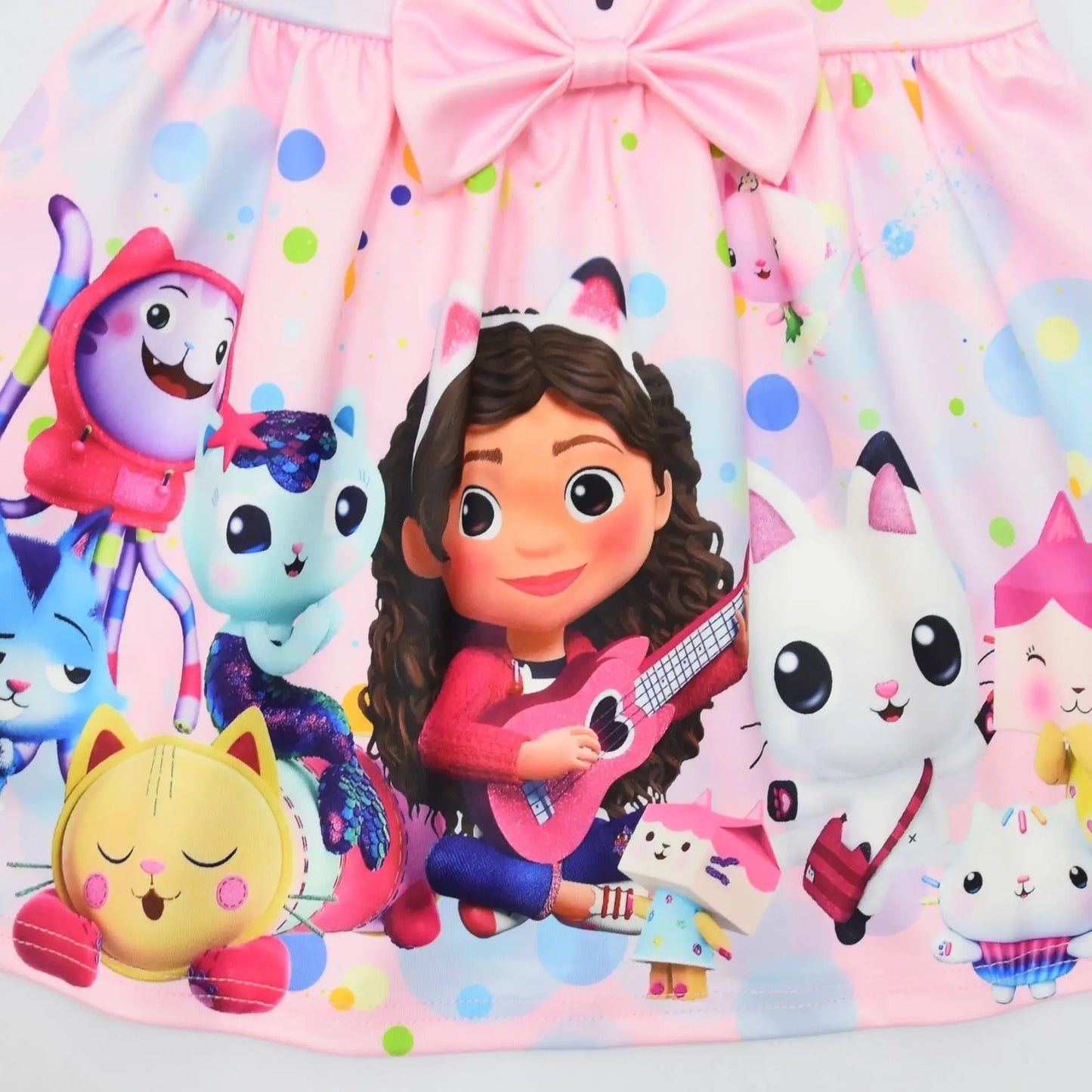 Gabby's Dollhouse Kids Clothes Summer Baby Girls Cute Princess Dress Cartoon Gabby Cats Toddler Girls Birthday Party Dresses