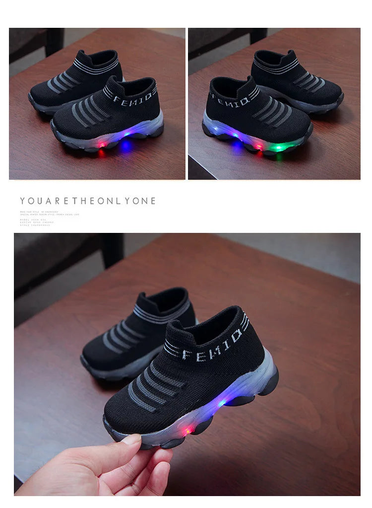 Kids Casual Sneaker Kids Shoes for Girl  LED Light Shoes Sports Shoes Luminous Socks Shoes Cozy Young Children Boys Shoes Tennis
