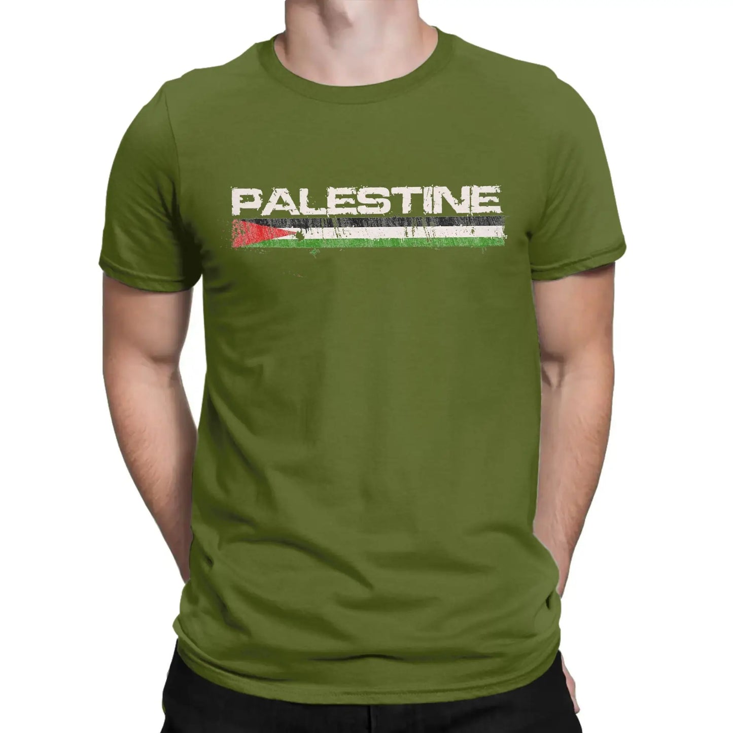 Novelty Palestine with Flag Red White Green T-Shirts for Men Crew Neck Pure Cotton T Shirt  Short Sleeve Tee Shirt 4XL 5XL Tops