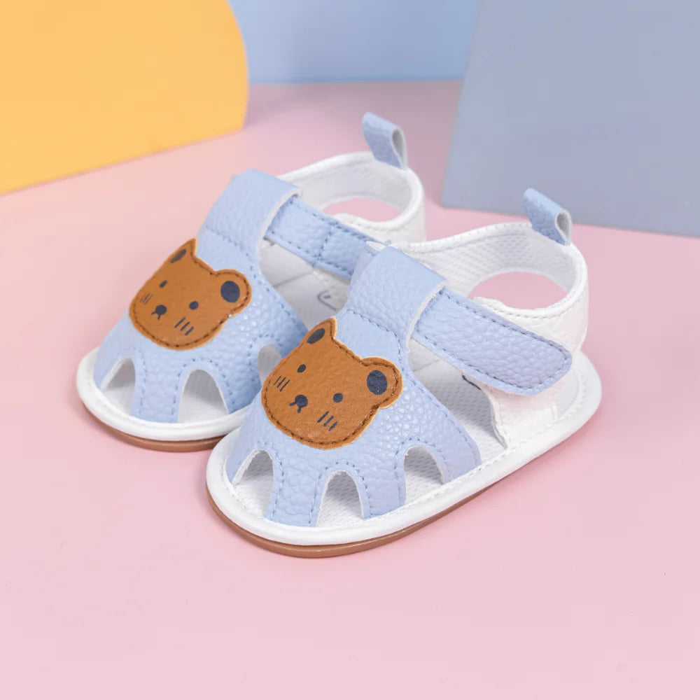 Summer Baby Toddler Shoes 0-18 Months Baby Soft Bottom Non-slip Head Wrapped Anti-collision Hundred Sandals Classic Bear Shoes