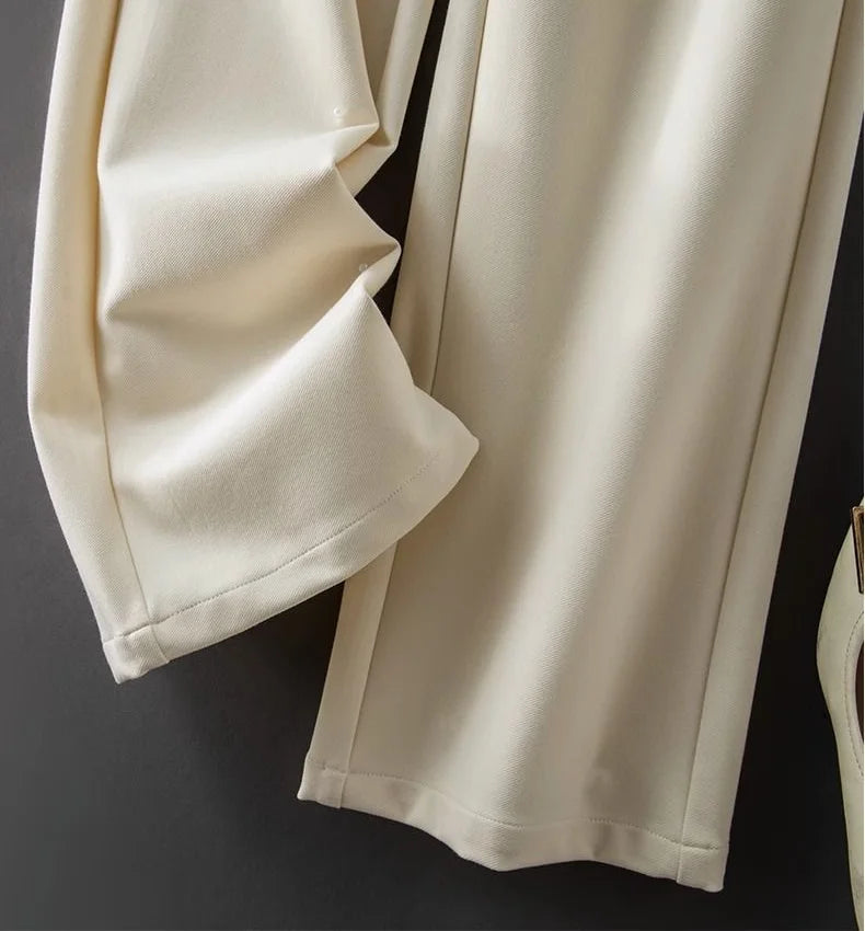 Women's Pants Work Dress Office Tailoring Fluid Female Trousers Wide Leg Straight New in Clothing G Aesthetic Trends 2025 Slacks