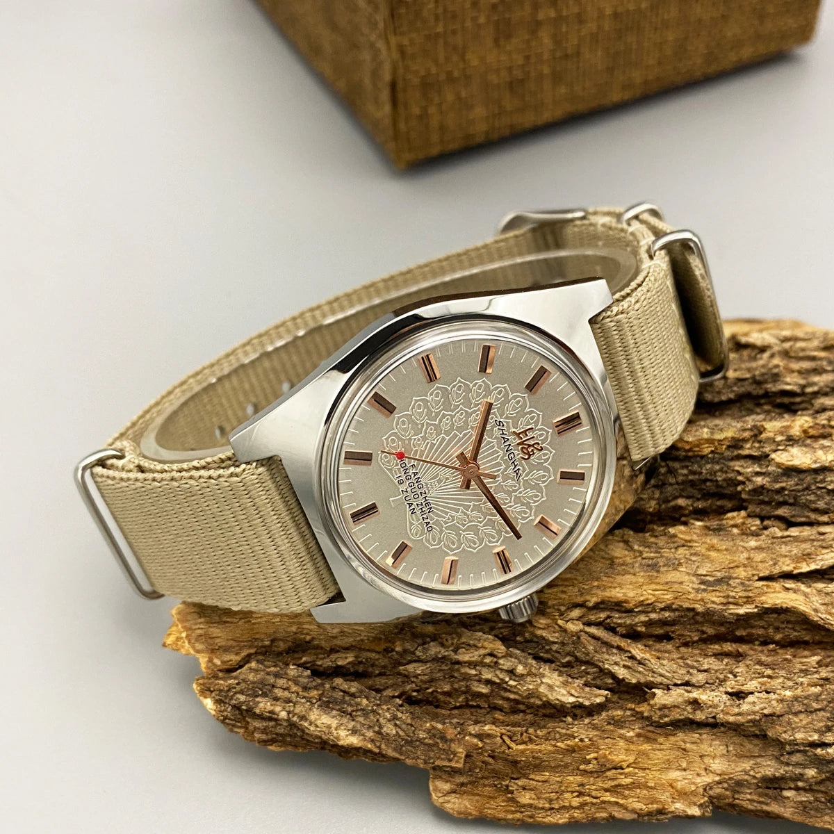 shanghai Mens 36MM Hand-Wind Mechanical Watch 7120 - Stainless Steel Waterproof Bauhaus Design Watch for Men Dropshipping