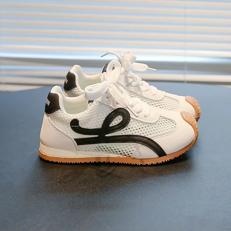 Children's Sneakers Four Seasons 3-18 Years Old Mesh Breathable Boys Girls Tennis Shoes Blue Hundred Non-slip Kids Single Shoes