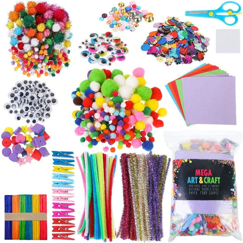 Arts and Crafts Supplies for Kids DIY Crafting School Kindergarten Homeschool Supplies Arts Set Toys for Children