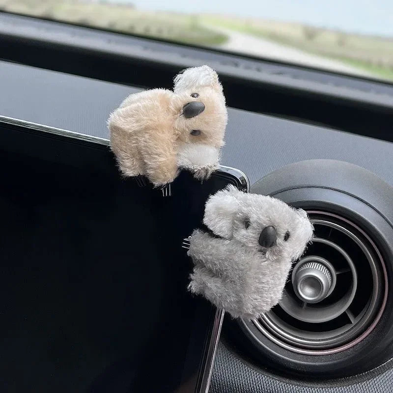Plush Cute Koala Auto Rearview Mirror Control Screen Decoration.