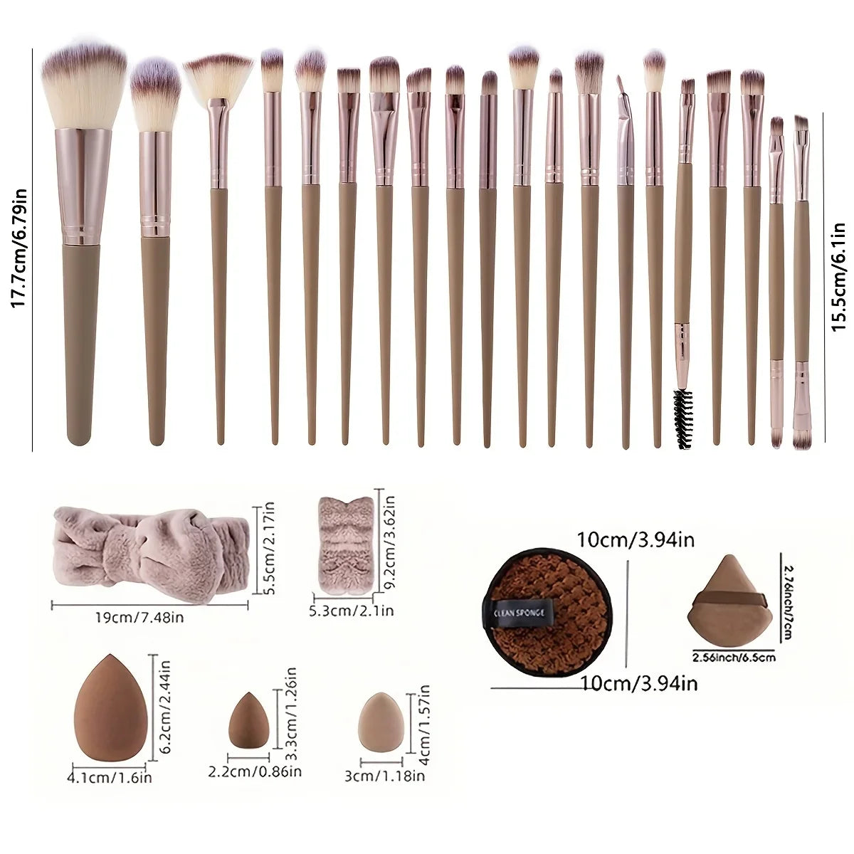 20/40PC makeup tool set large and small beauty sponges for flawless makeup application and removal of makeup full set of tools