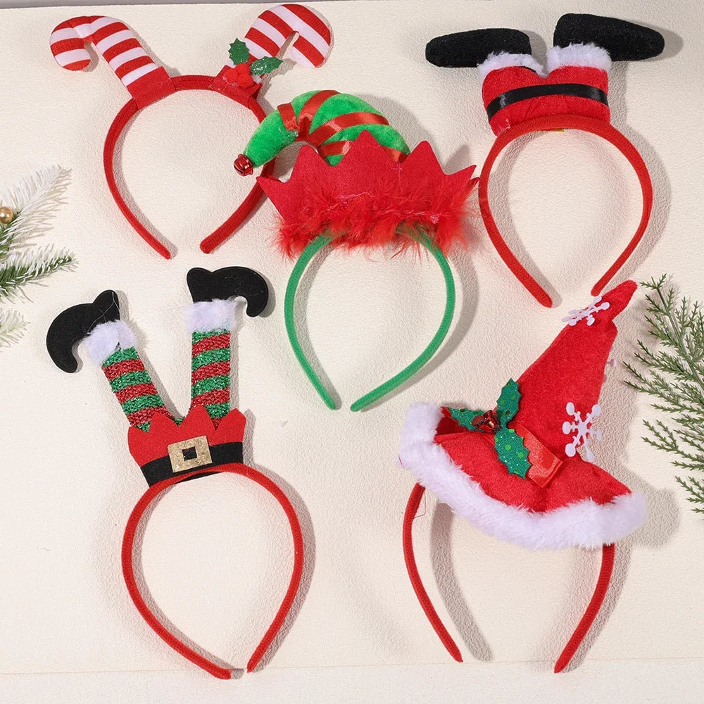 Christmas Cosplay Hair Hoop Merry Christmas Xmas Hat Santa Claus Leg Girl Boys Festival Party Headband Women Men Head Decoration