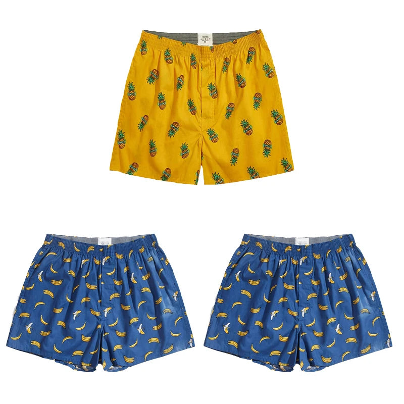 3PCS Men Shorts Boxers Mens Underwear Cotton Loose Shorts Male Plain Underwear Homewear Comfortable Boxer for Man Mens Panties