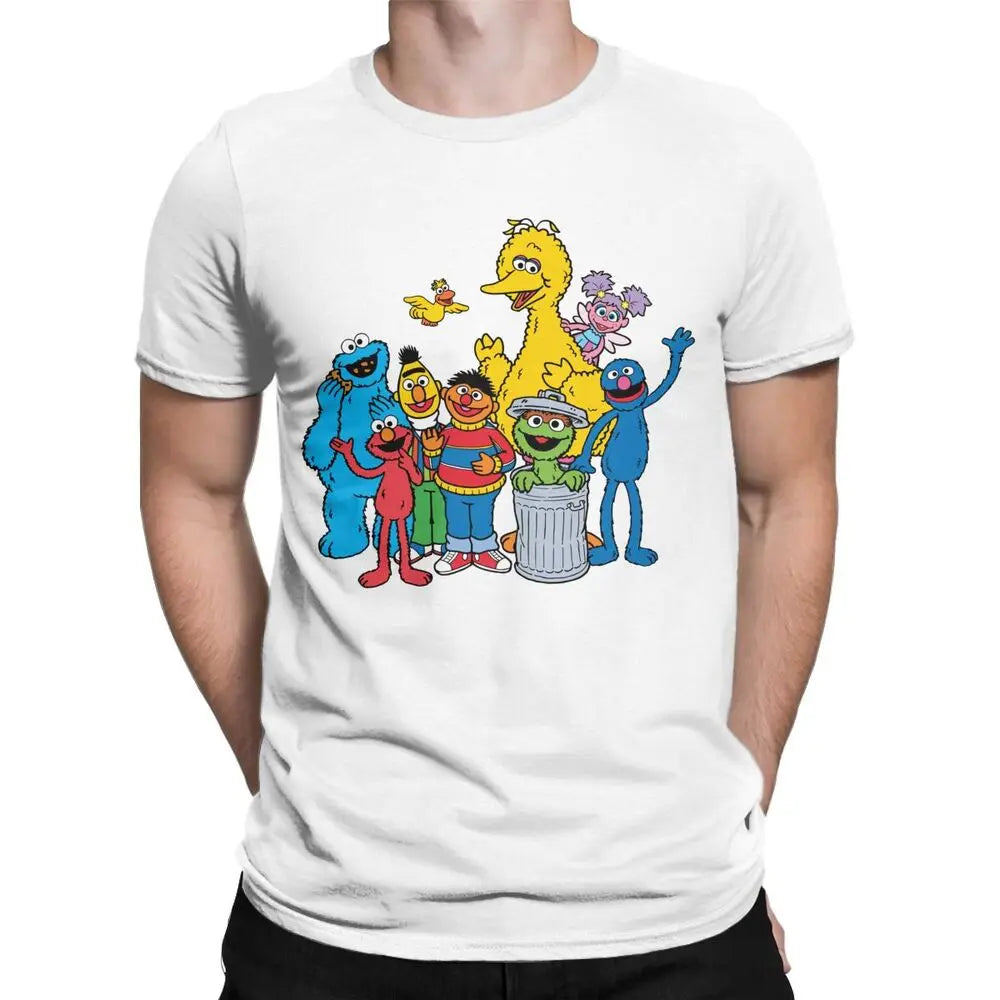 Sesamed Sweet Streets Men T Shirts Amazing Tee Shirt Short Sleeve Crewneck T-Shirts Cotton Unique Tops