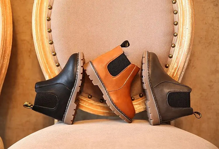 Kids Casual Boots Non-slip Wear-resistant Children Shoes Handsome Fashion Babies Warmly Shoes Girls Boys Soft Bottom Footwear