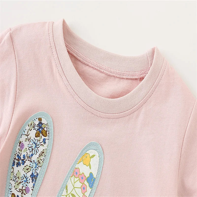 Jumping Meters 2-7T Girls Clothing Sets Kids Suits 2 Pcs  Tops + Leggings Baby Clothes Summer Short Sleeve Kids  Wear Outfits