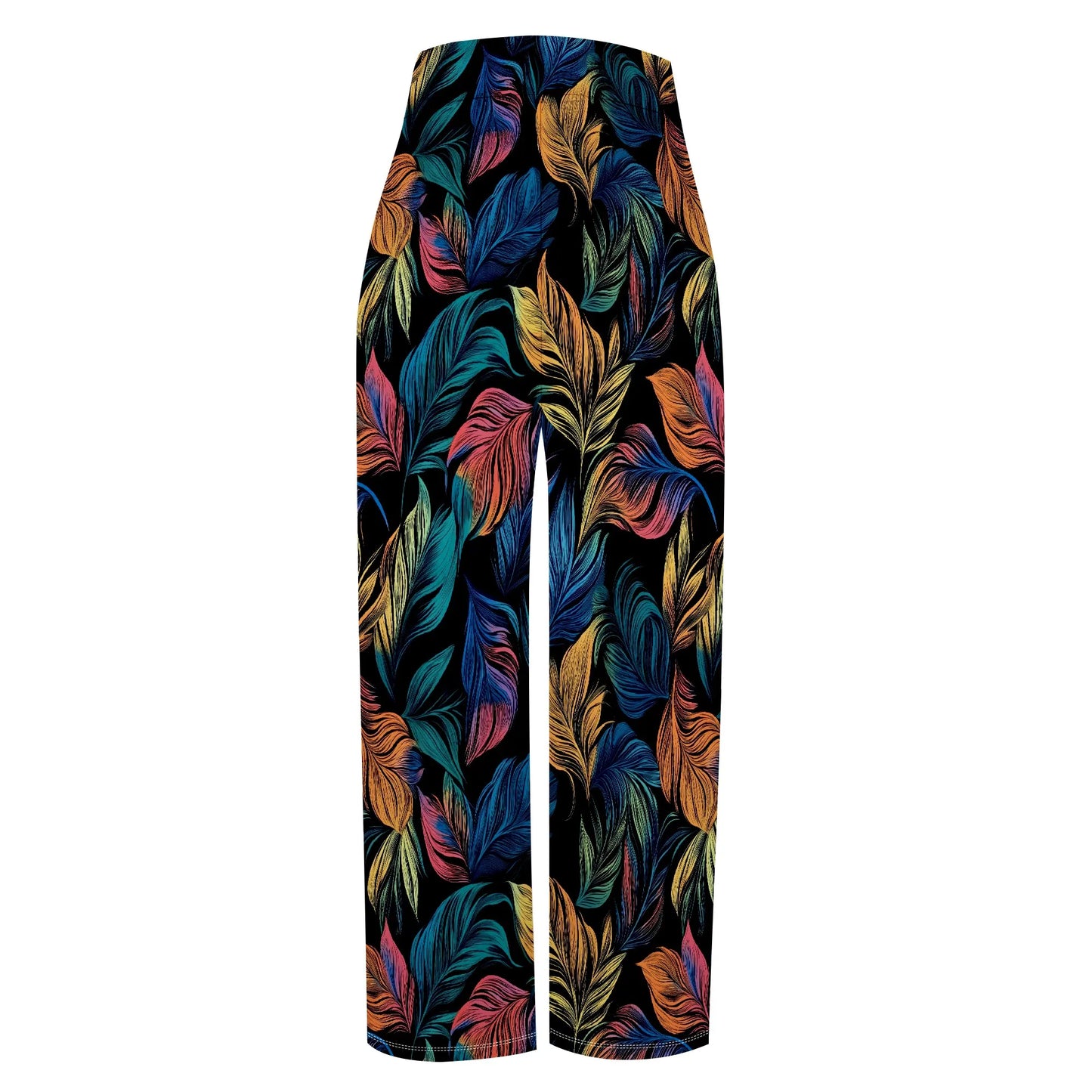 Women' s Camouflage Long Pants High Waist Wide Leg Stretchy Loose Fit Trousers with Pocket