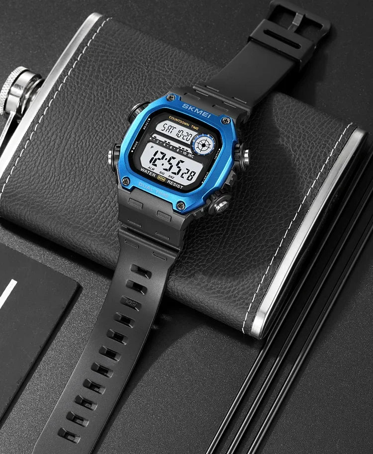 SKMEI 2126 Digital Countdown Sports Watches for Men LED Display Waterproof Stopwatch Mens Wristwatch Alarm Clock montre homme