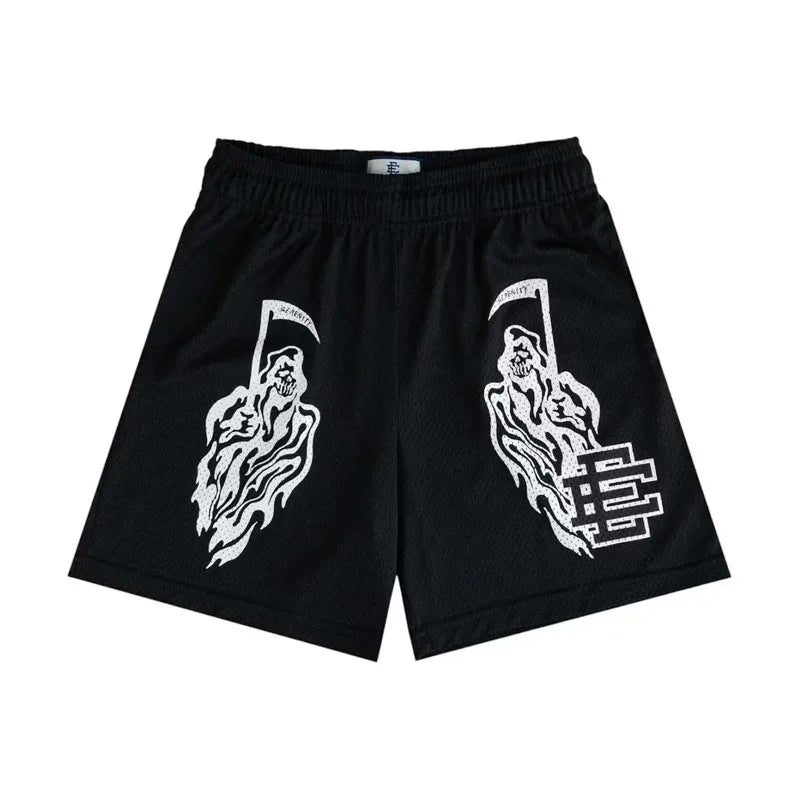 2025 New EE Eric Emanuel  Basic Mesh Short Classic Floral Printed Gym Shorts Men's Gym Basketball Sports Beach Shorts Men Shorts
