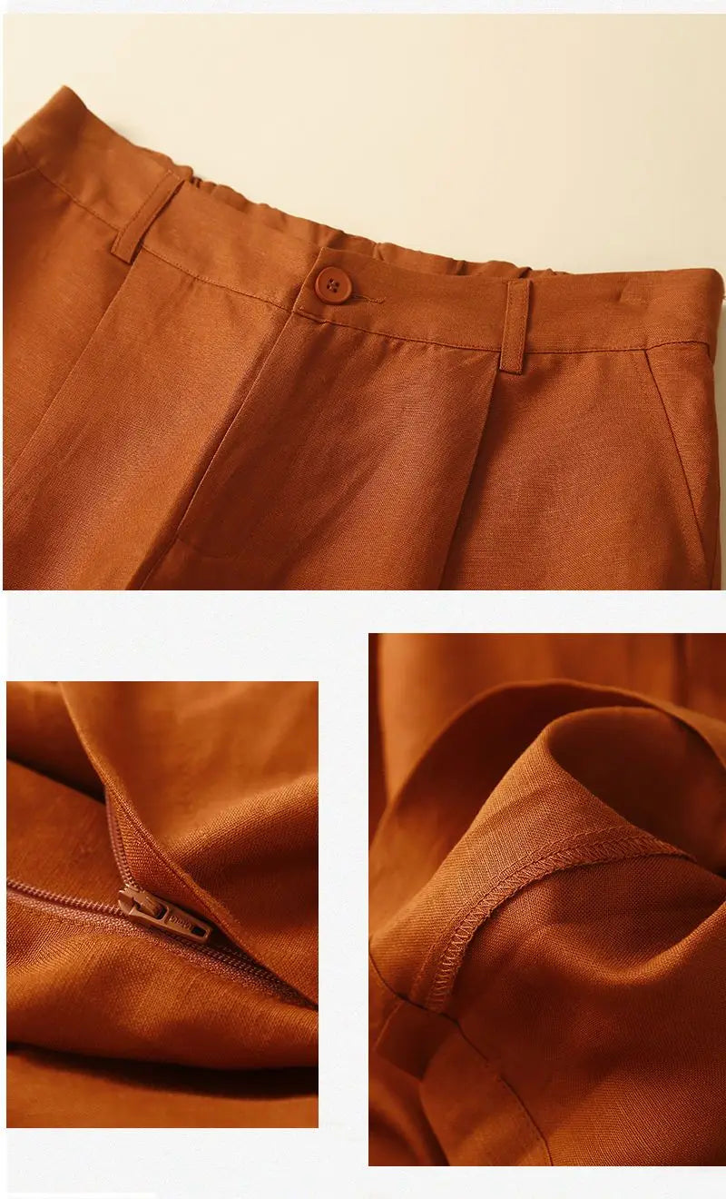 Women's Shorts Cotton Linen High Waisted Short Pants Casual Loose Solid Purple Button Summer Shorts for Women