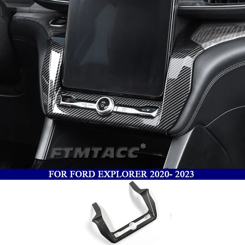 Car Accessories for Ford Explorer 2020 2021 2022 2023 ABS Carbon Fiber Interior Kit  Dashboard Console Decoration Cover Trim