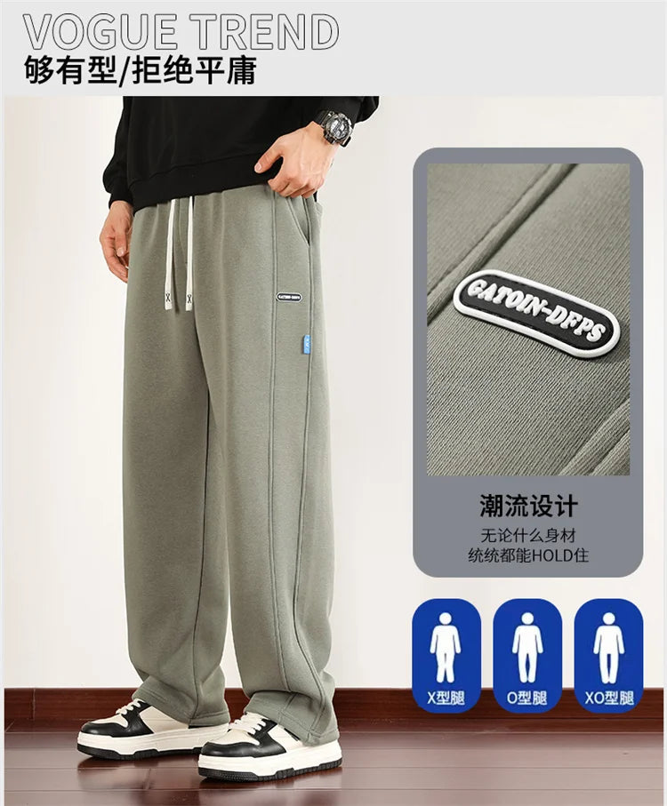 Big Size 10XL Men Pants Fleece Lined Jogger Trouser Male Plus Large 9XL 8XL Winter Autumn Bootcut Cuffed Elastic Sweatpant Loose