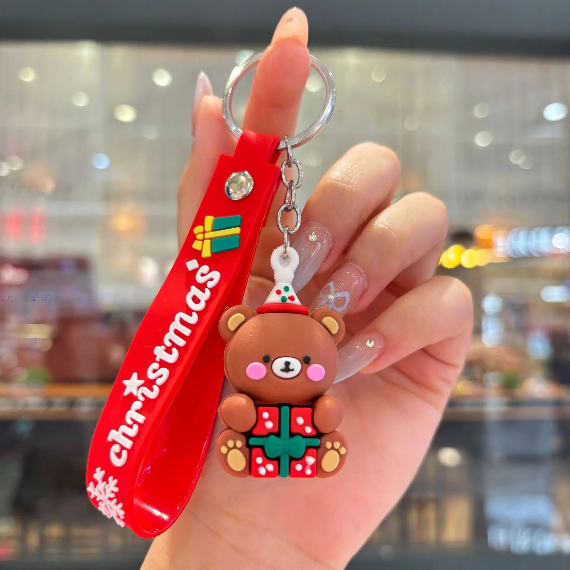Christmas Gift 2025 Cute Santa Keychain Cartoon Pendant for Bag Car Keys Decor Stocking Stuffer for Kids Children Daughter Son