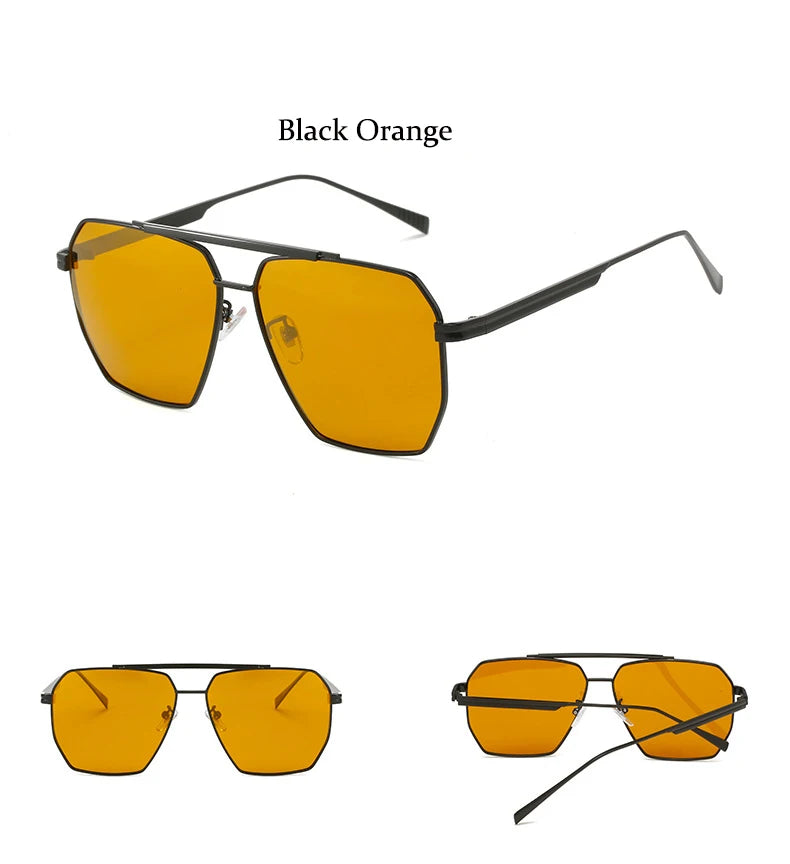 Polarized Sunglasses For Women Men Classic Brand Reflective Lens Square Trendy Sunglasses Woman High Quality Metal UV Protective