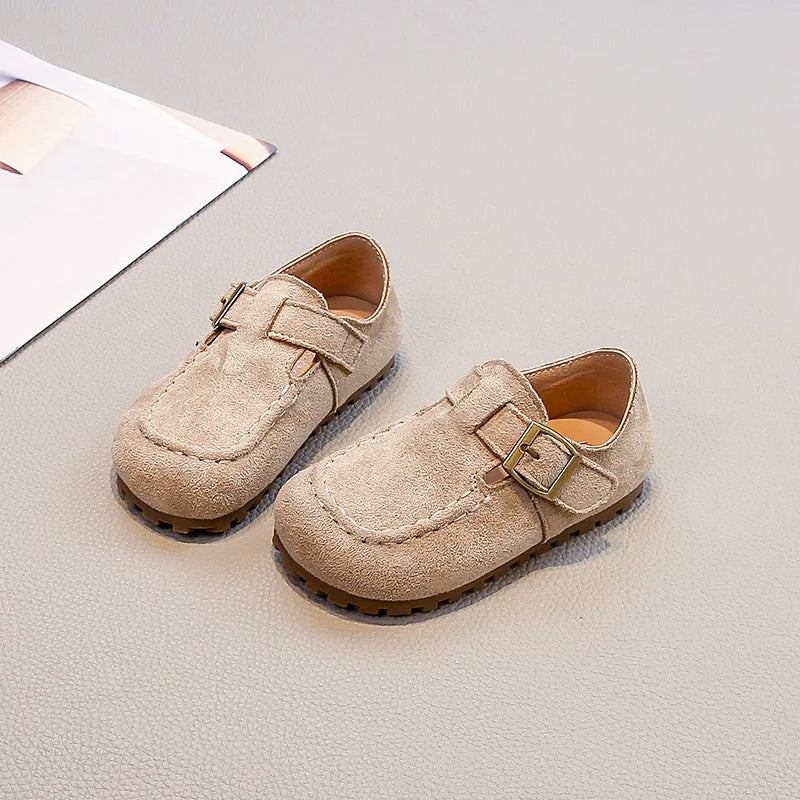 Children's Flat Shoes 2-18 Years Old Khaki Simple Boys Girls Casual Shoes Four Seasons Models Yellow Non-slip Kids Loafers 23-33