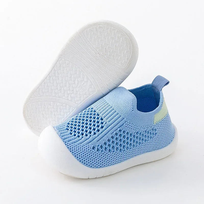 Spring Summer Toddler Shoes Breathable Knitted Kids Sneakers Boys Slip-on Tennis Shoes Girls Soft Non-slip School Casual Shoes