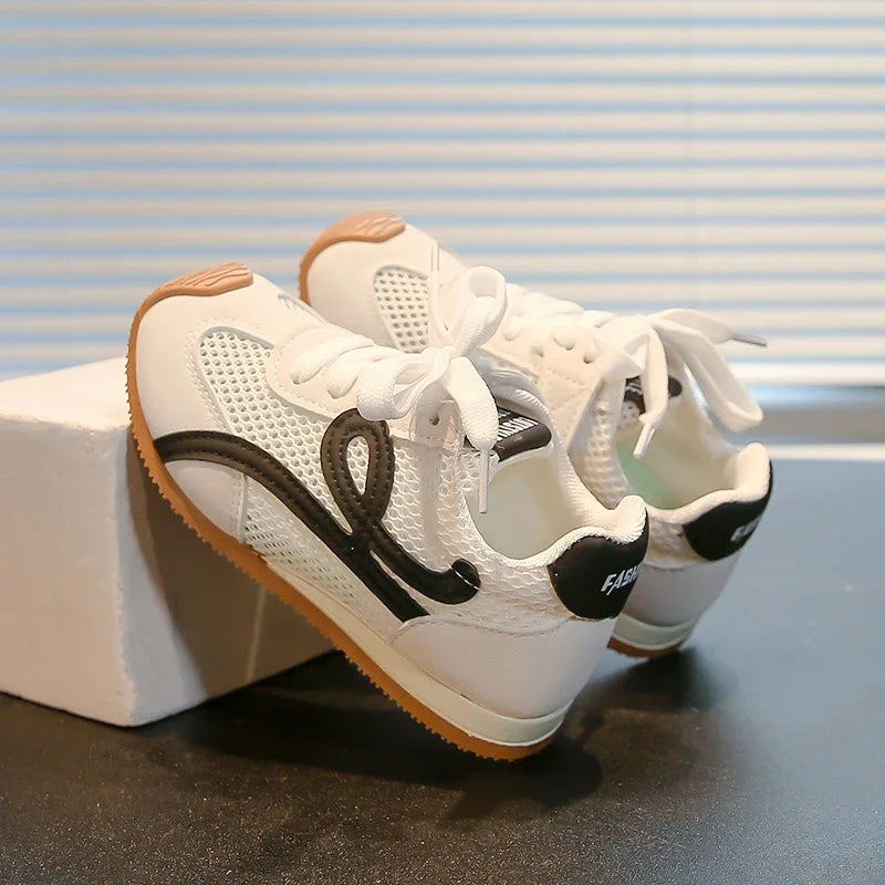 Children's Sneakers Four Seasons 3-18 Years Old Mesh Breathable Boys Girls Tennis Shoes Blue Hundred Non-slip Kids Single Shoes