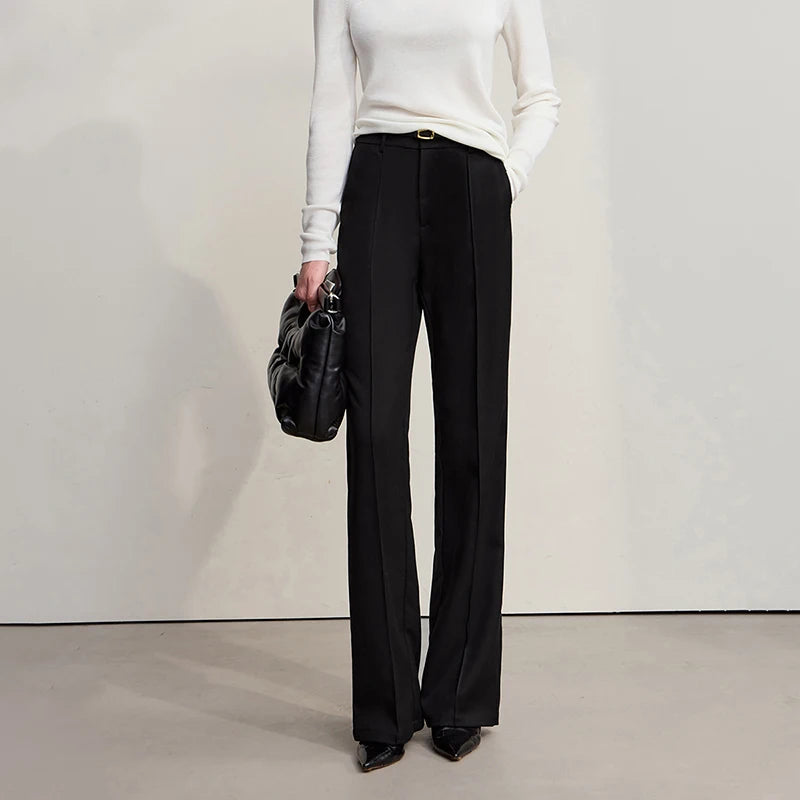 Amii Minimalist Women Pants 2025 Winter New Commuting Versatile Woman Clothes Casual Solid Color Straight Trousers 12544139