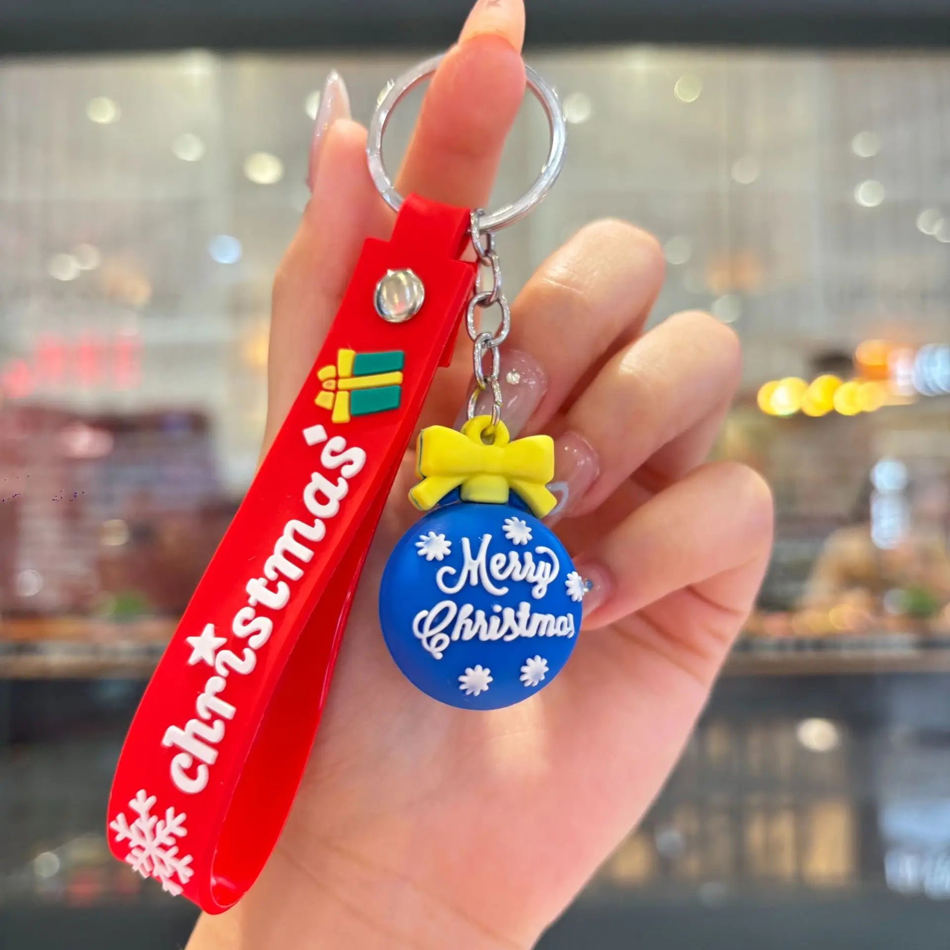 Christmas Gift 2025 Cute Santa Keychain Cartoon Pendant for Bag Car Keys Decor Stocking Stuffer for Kids Children Daughter Son