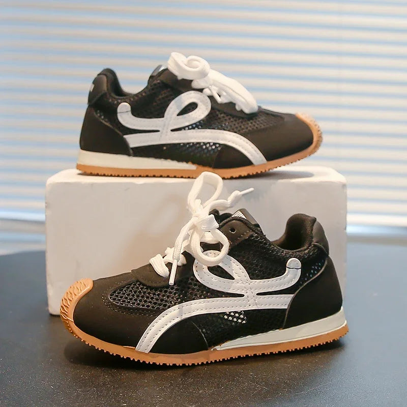 Children's Sneakers Four Seasons 3-18 Years Old Mesh Breathable Boys Girls Tennis Shoes Blue Hundred Non-slip Kids Single Shoes