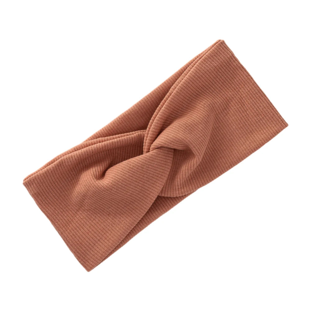 Kids Yoga Bandana Sport Headbands Ribbed Twist Hairbands for Baby Girls Solid Headwraps Newborn Headwear Hair Accessories