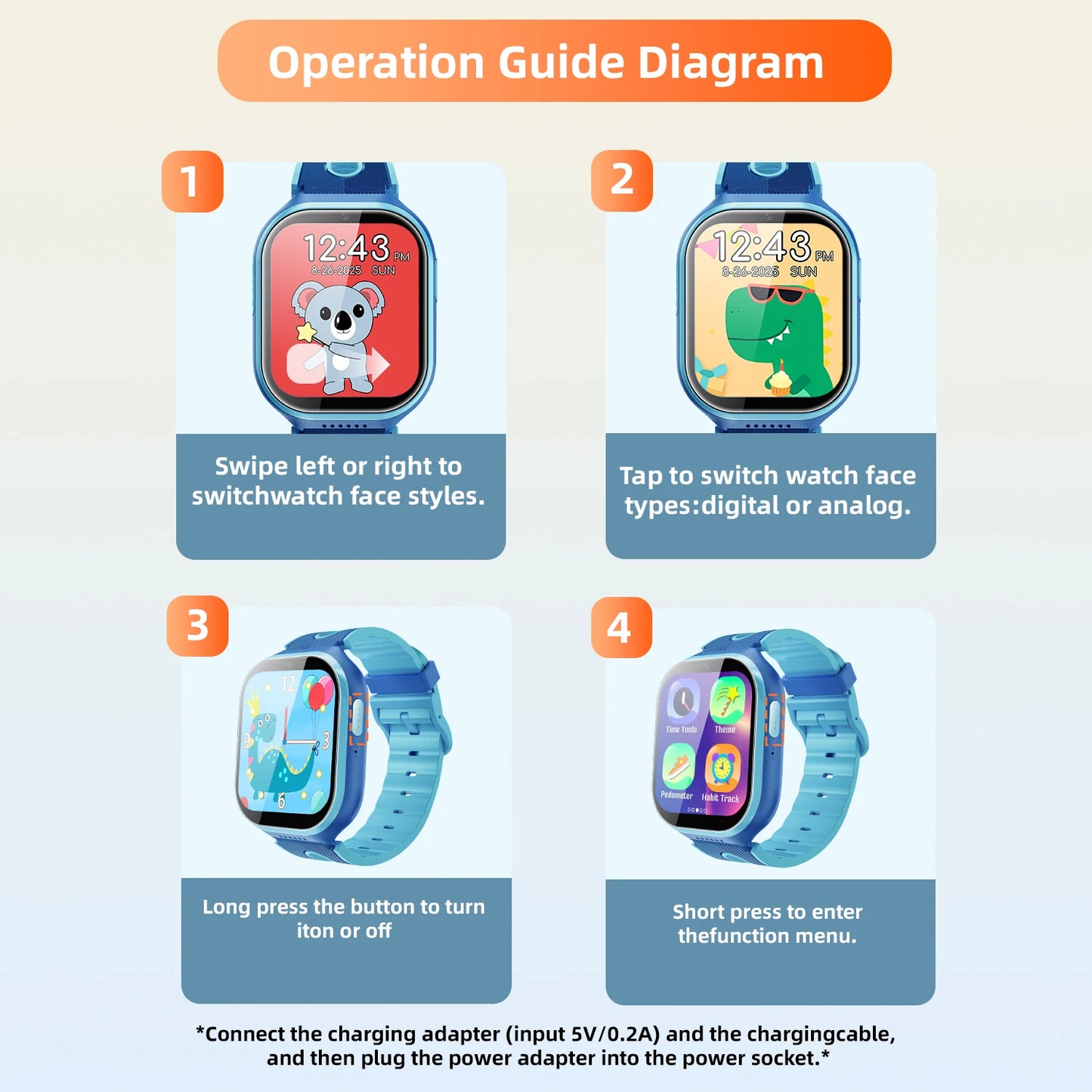 Kids Smart Watch 14 Games Audio Books Flashlight Camera Music Control Alarm Clock Stopwatch For Boy Girl Best Gifts 2025