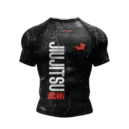 2025 New No Gi Bjj T-Shirt Jiu Jitsu Kickboxing Training Rashguard Polyester Spandex Compression Sublimation Sports Men T-Shirts