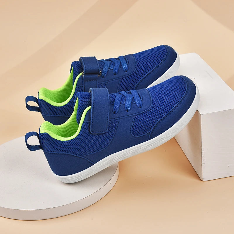 Kids Shoes Wide Toe Barefoot for Children Boys Girls Baby Sneakers Lightweight Hook&Loop Mesh Artificial Infant Toddler Tennis