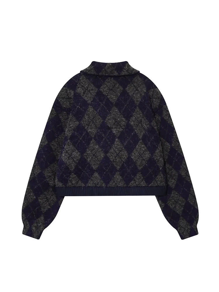 Women's Knitted Jacket 2025 Women Long Sleeve Zipper Leisure Jackets High Street Short Coats Lady Autumn New Fashion Outerwears