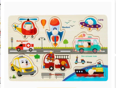 Montessori Baby Wooden Toys 1 2 3 Years Children Hand Grab Board Puzzle Game Toddler Fine Motor Skills Educational Toys for Kids