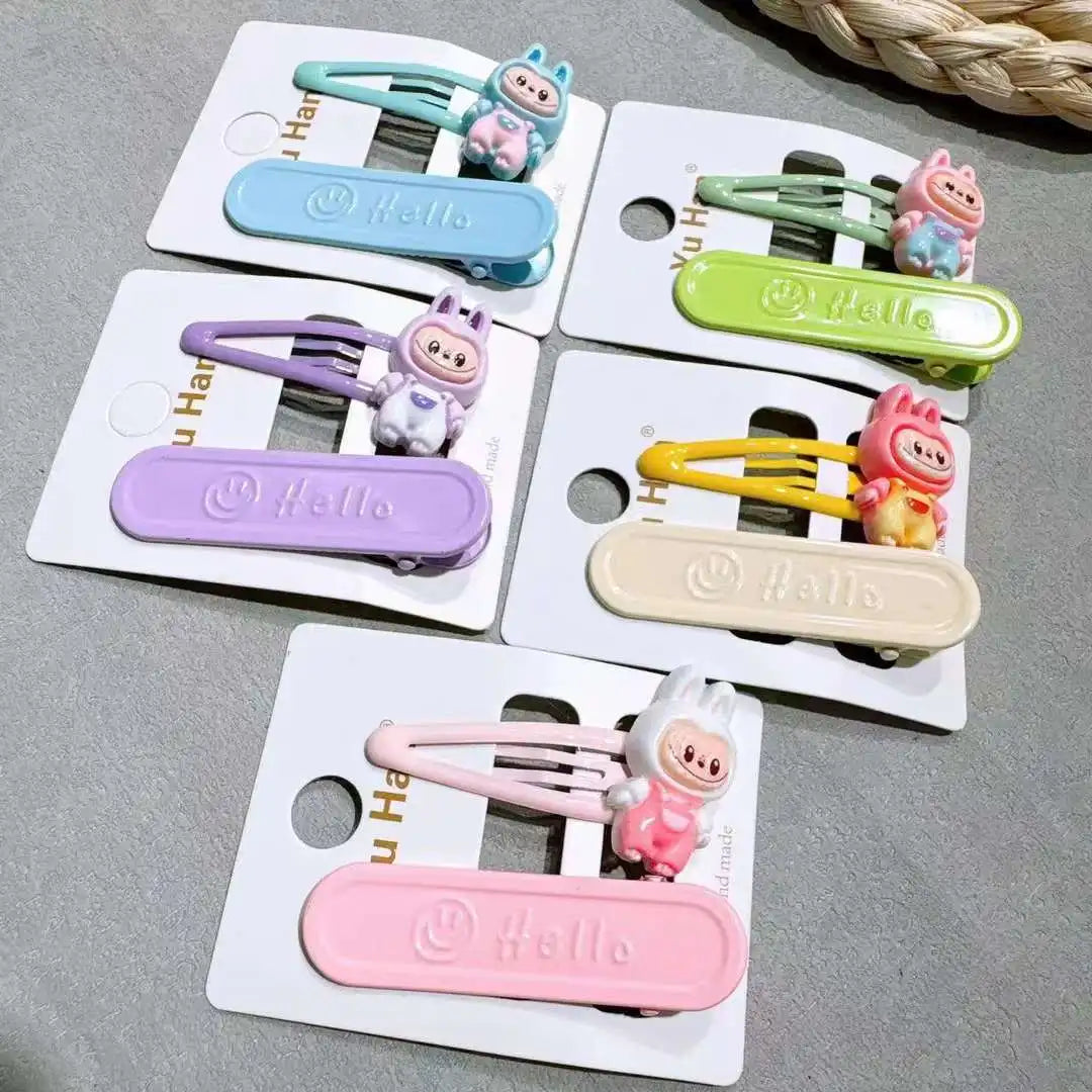 10pcs Children's Hair Clips for Girls Anime Cartoon Hair Accessories Kawaii Ponytail Clips Friends for Gifts
