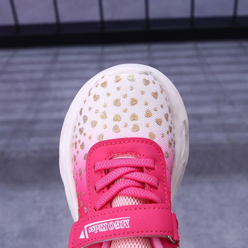 Kids' Casual Shoes Children Led Light Spring Outdoor Sneakers For Breathable Anti-slip Black  Blue Pink Size 21-30