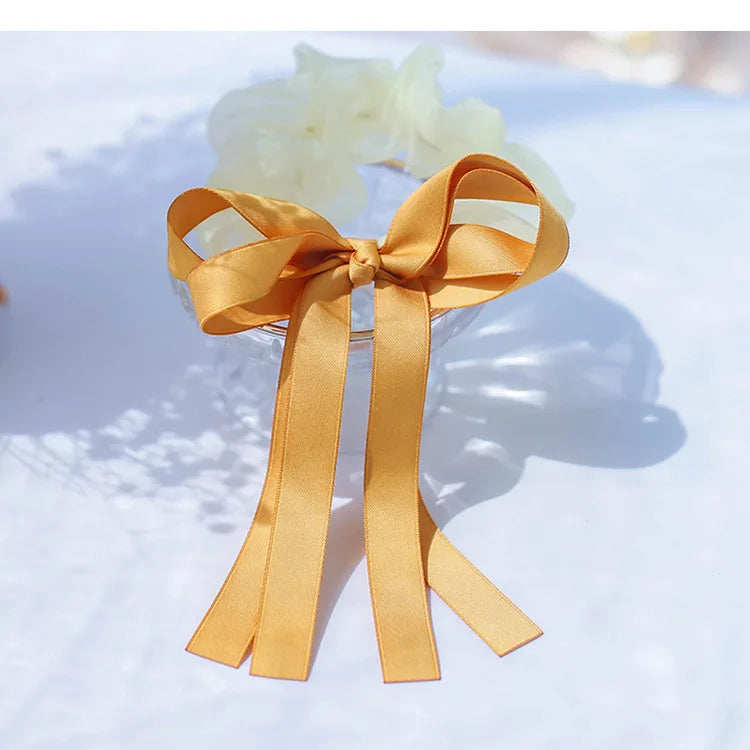 Children's Bow Hair Band Sweet Hair Rope French Large Intestine Ring Solid Color Headband Headwear Girls Kids Hair Accessories