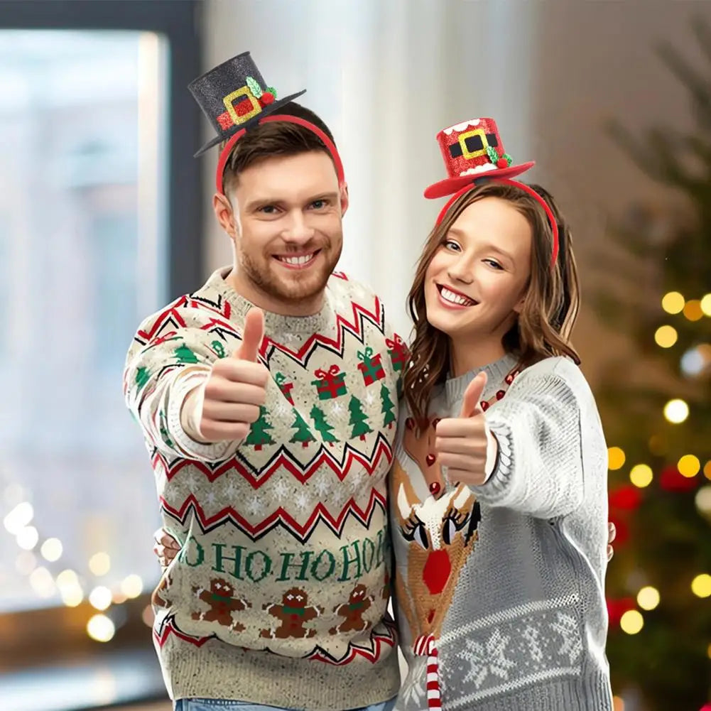 Christmas Headbands Snowman Reindeer Antler Headband Santa Hat Antlers Hair Hoop Plastic Festive Holiday Headbands