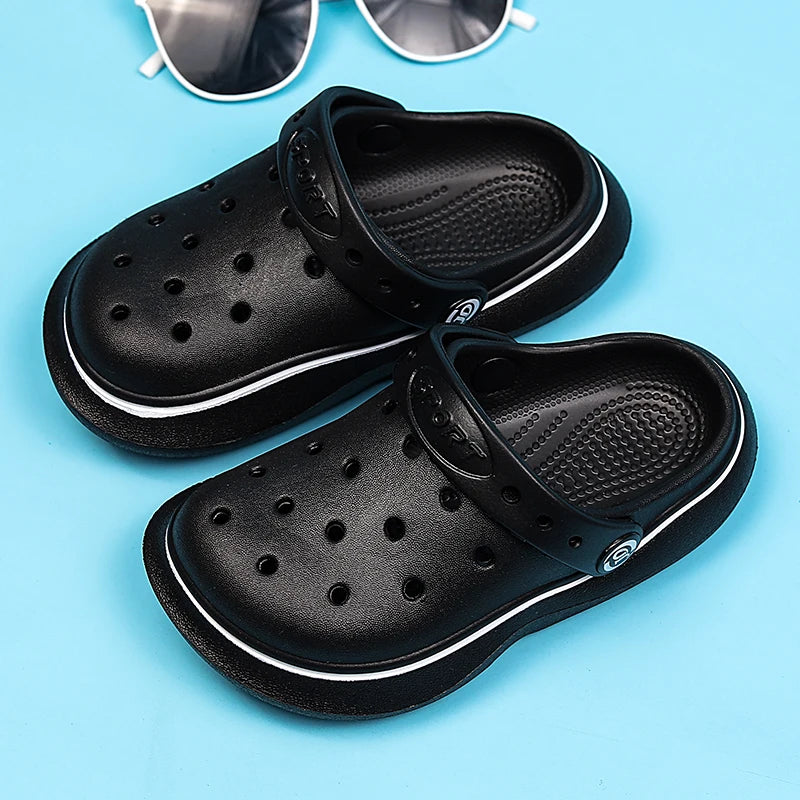 Children Sandals Anti Skid Clogs Boys Girls Summer Hole Water Toddler Shoes Baby Mules Rubber Kids Garden Beach Flats Slippers