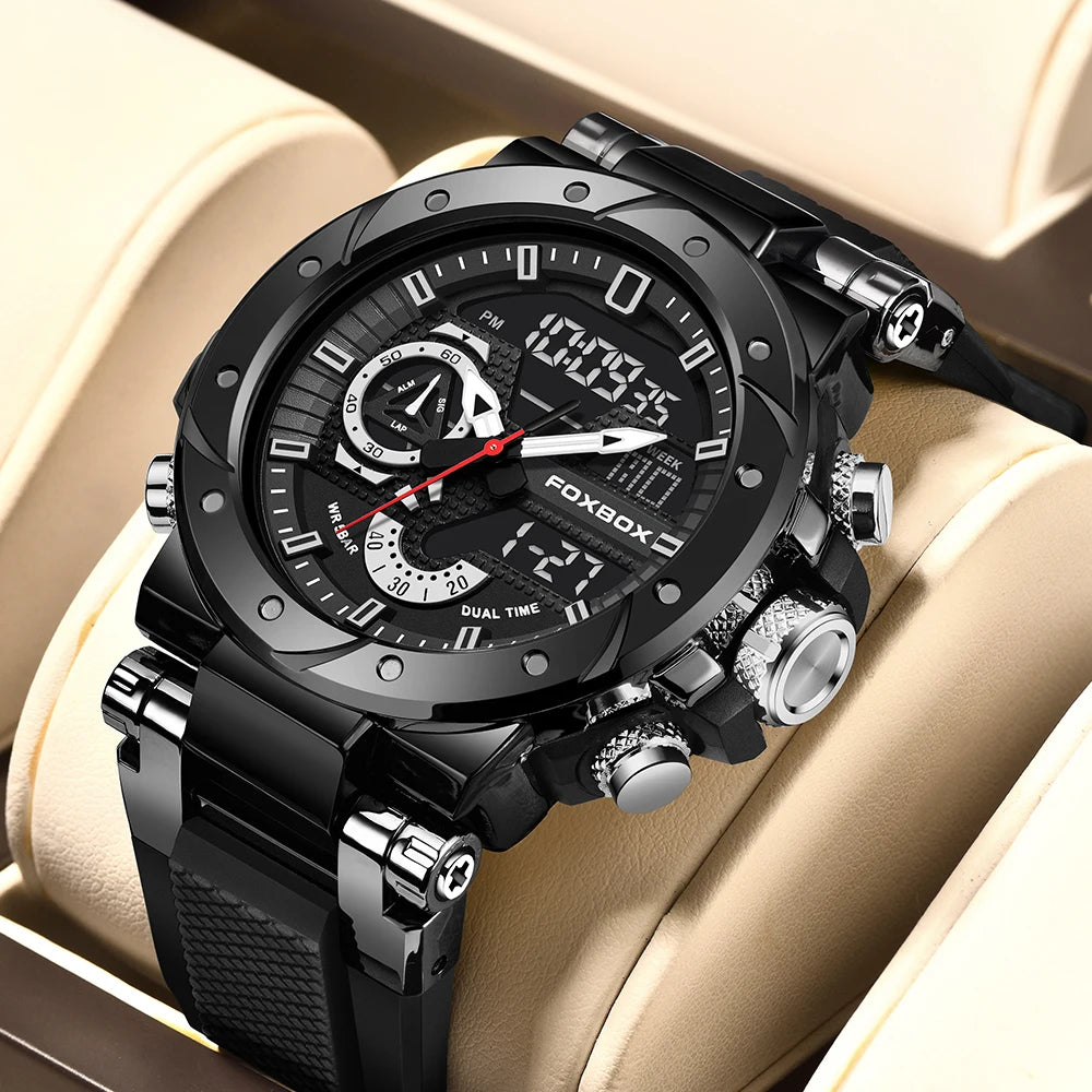 LIGE Top Brand Men Digital Watch Military Watches Fashion Sports Waterproof Dual Display Quartz Wristwatches Relogio Masculino