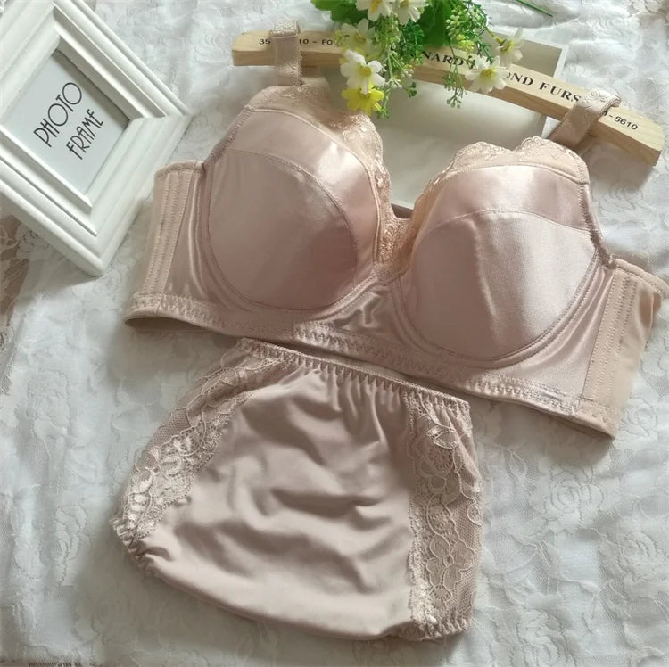 Bra Set Plus Size Female Lingerie B C D E F G H Cup Women Underwear Panties Briefs 34 36 38 40 42 44