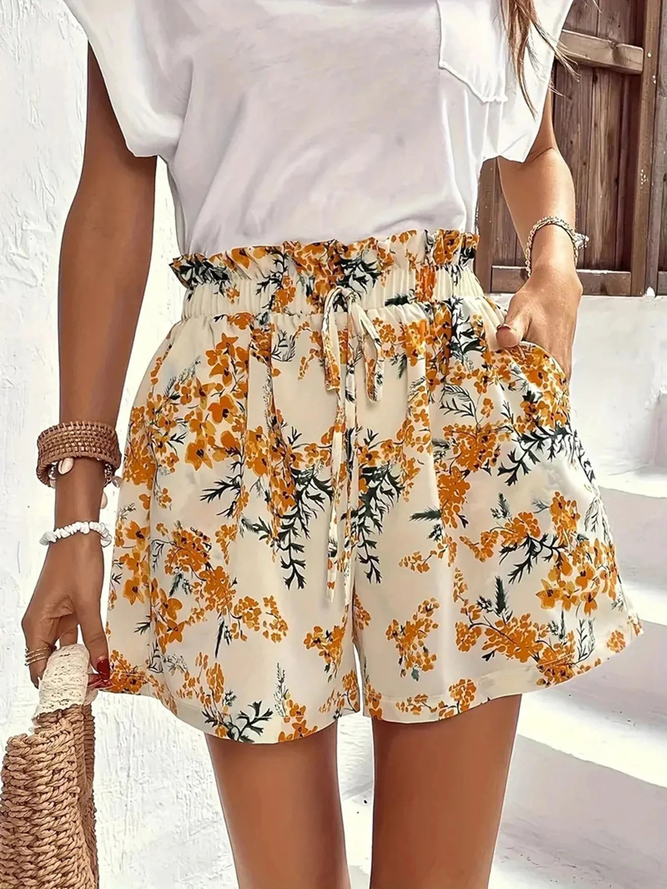 Women's Summer Floral Print Shorts Casual Pants Comfortable and Loose Pants