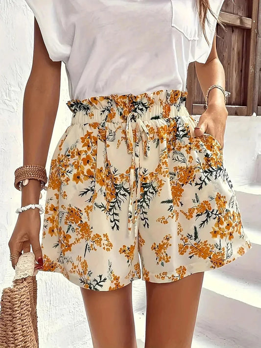 Women's Summer Floral Print Shorts Casual Pants Comfortable and Loose Pants